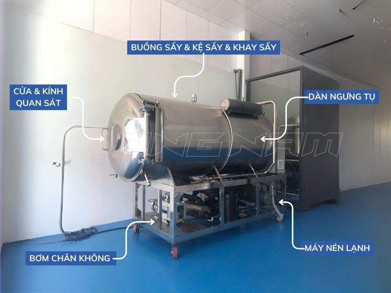 Cấu tạo máy sấy thăng hoa Đông Nam