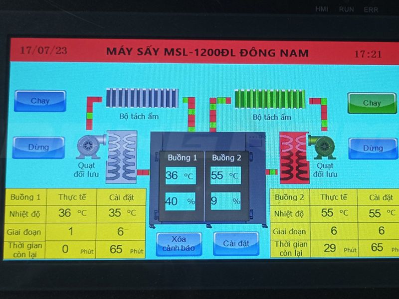 Màn hình điều khiển máy sấy lạnh 120kg