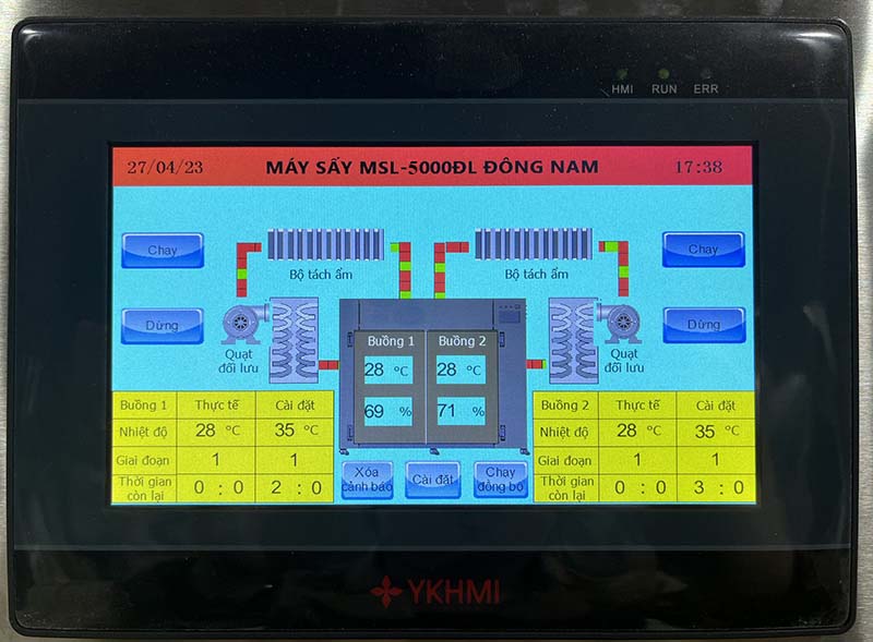Màn hình cảm ứng máy sấy lạnh 500kg