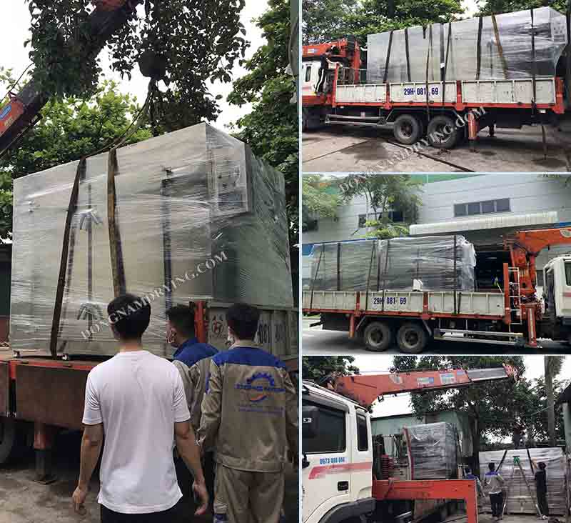 Vận chuyển máy tới khách hàng